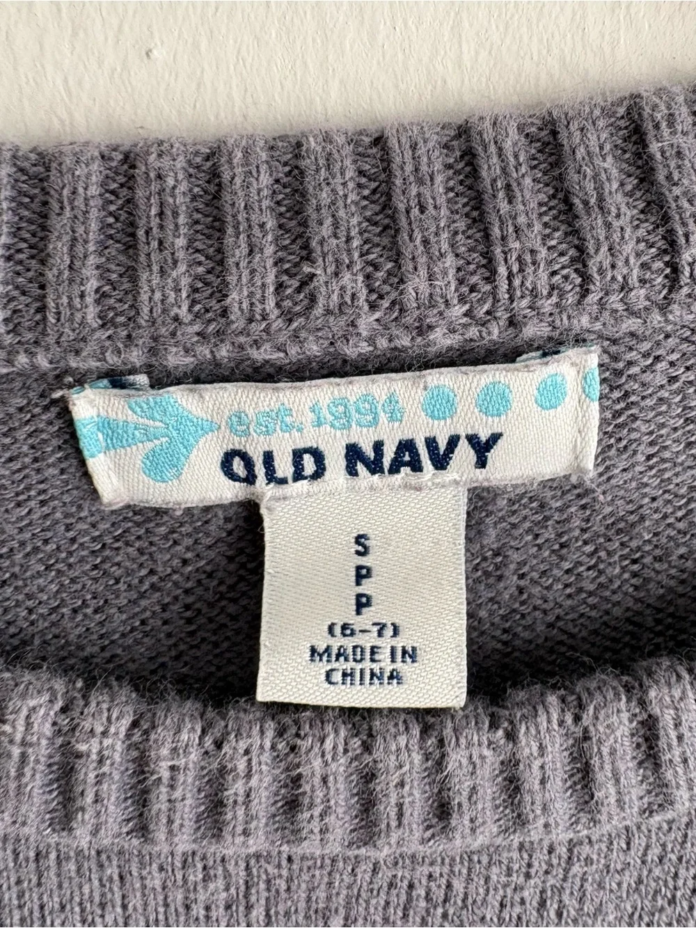 Old Navy Gray Knit Peace Pullover Cotton Sweater Girls S Striped Sleeves Rainbow